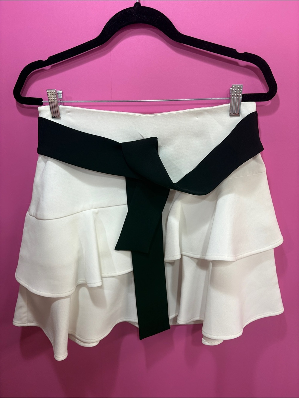 Alexis Elise Ruffle Skirt White
